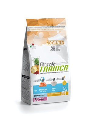 PUPPY  MED/MAXI KG.12,5 NO GLUTEN SALMONE TRAINER FITNESS 3