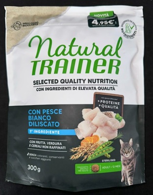 CAT STERIL. SQN PESCE BIANCO DILISCATO 300 G NATURAL TRAINER