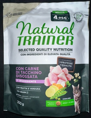CAT STERIL. SQN NO GRAIN TACCHINO DISOSSATO 300 GR NATURAL TRAINER