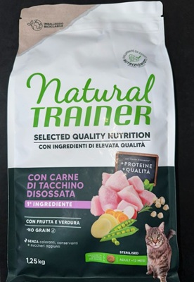 CAT SQN STERIL. NO GRAIN TACCHINO DISOSSATO 1.25 KG NATURAL TRAINER
