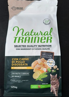 CAT SQN STERIL. NO GRAIN POLLO DISOSSATO 1.25 KG NATURAL TRAINER
