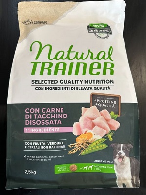 DOG SQN ADULT M/M TACCHINO DISOSSATO 2.5 KG NATURAL TRAINER
