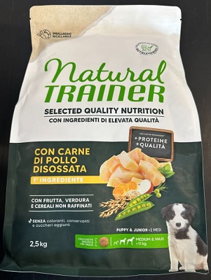 DOG SQN PUPPY M/M POLLO DISOSSATO 2.5 KG NATURAL TRAINER