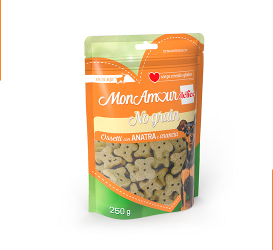DELICE NO GRAIN OSSETTI ANATRA E ARANCIO 250 GR MON AMOUR