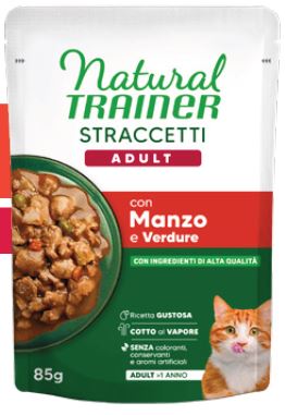 CAT STRACCETTI ADULT MANZO E VERDURE G 85 NATURAL TRAINER