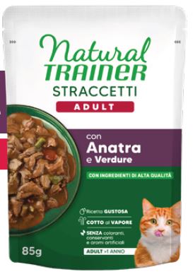CAT STRACCETTI ADULT ANATRA 85 GR E VERDURE NATURAL TRAINER