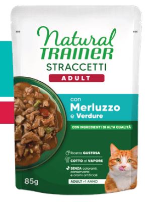 CAT STRACETTI ADULT MERLUZZO E VERDURE G 85 NATURAL TRAINER