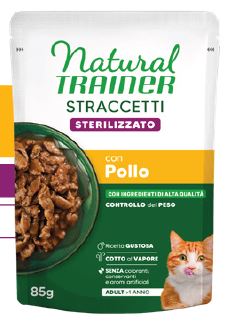 CAT STERILIZED STRACCETTI POLLO 85 G NATURAL TRAINER