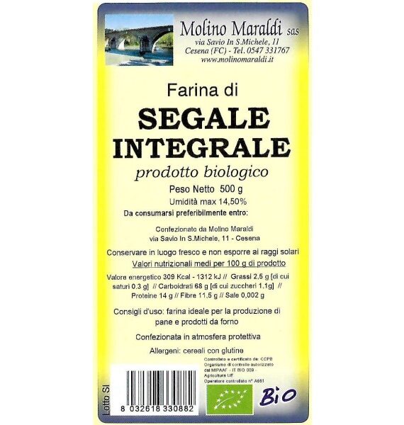 FARINA DI SEGALE BIO GR.500 MARALDI