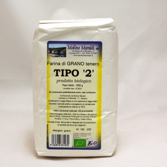 FARINA GRANO TENERO TIPO 2 KG.1 BIO MARALDI