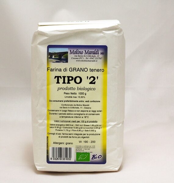 FARINA GRANO TENERO TIPO 2 KG.1 BIO MARALDI