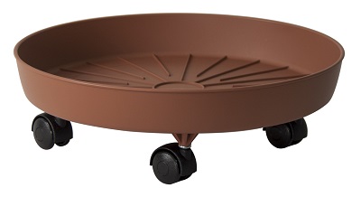 S/VASO CON RUOTE MONTATE CM. 21 COLOR TERRACOTTA