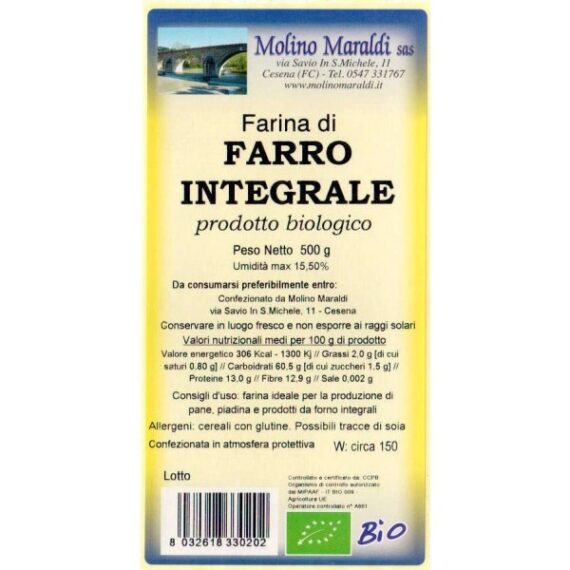 FARINA DI FARRO INTEGRALE BIO GR.500 MARALDI