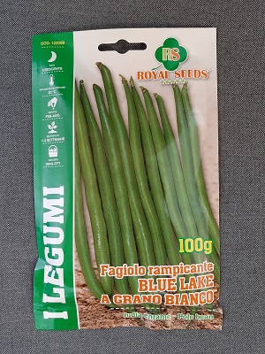 FAGIOLO RAMPICANTE BLU LAKE S.B.100 g A GRANO BIANCO