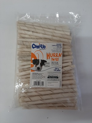 OSSO HURRA TWIST BIANCO STICK CM.12.5 MM.5/6 CONF. PZ 100