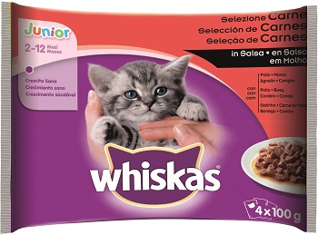 WHISKAS GATTINI 4X100 G SELEZIONI CARNI IN SALSA