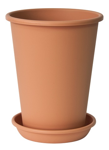 VASO KONIS CM.28 CON SOTTOVASO COLOR TERRA DI SIENA