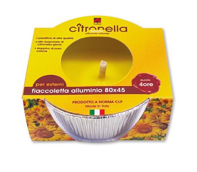 FIACCOLETTA ALLUMINIO CITRONELLA 80X45  CERERIA UMBRA